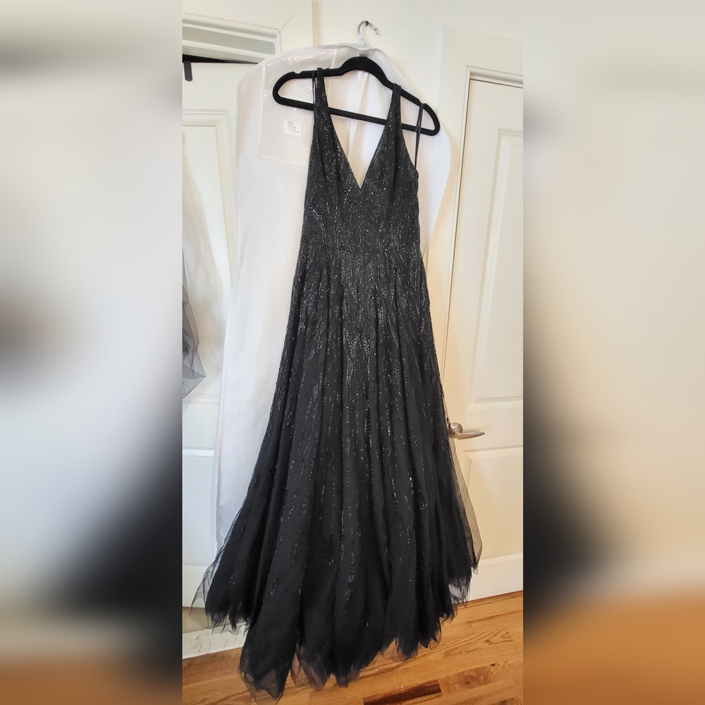Enaura Black Formal Embellished Gown